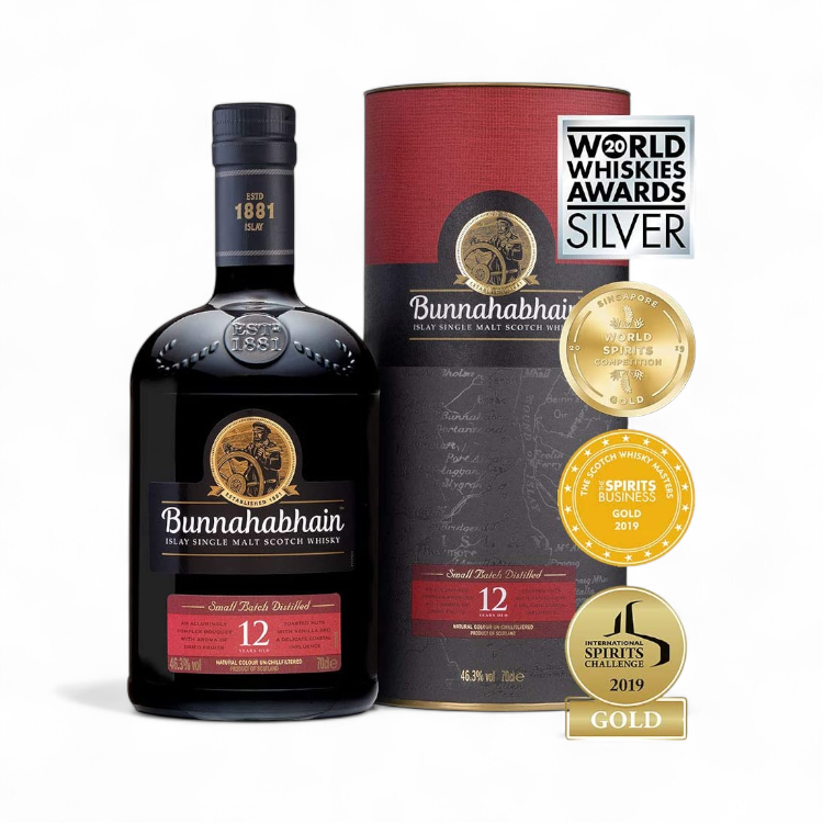 Pachet Cadou cu Poveste: Bunnahabhain 12 Ani într-o Cutie de Lemn Personalizată